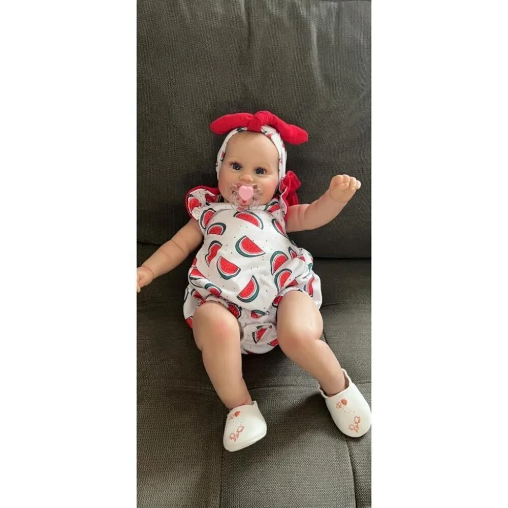 🆕20Inch Realistic Soft Vinyl With Weighted Cloth Body Emily Girl Reborn Baby